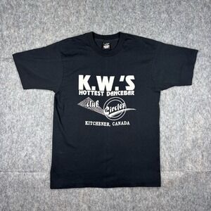 Vintage Bar T-Shirt Black Men's Large KW's Dancebar Club Circles Kitchner Canada